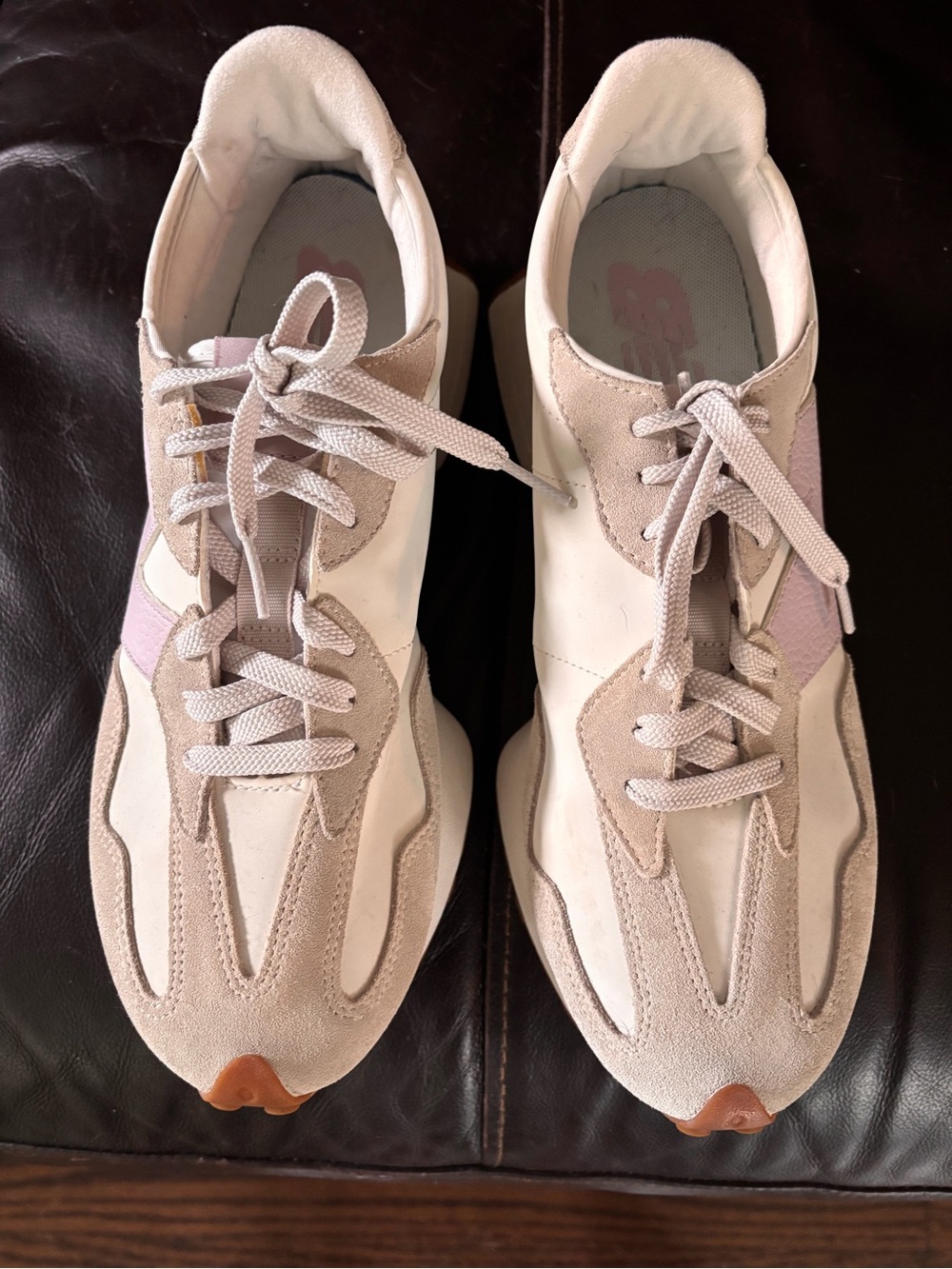 New Balance Beige & Light Purple Women's Sneakers